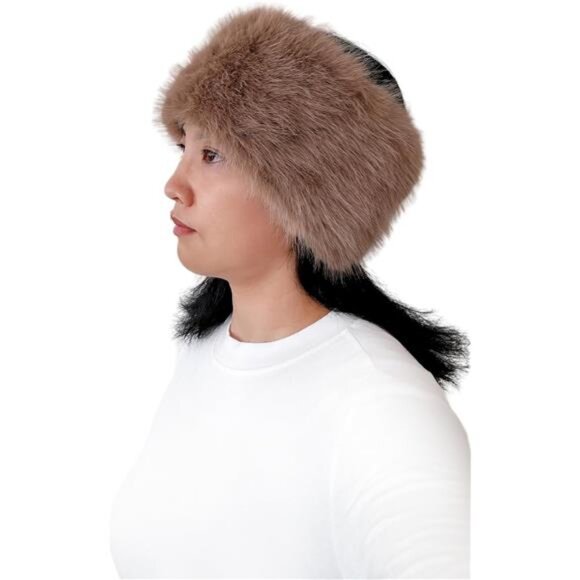 Women's Winter Headband Head Ear Warmer Long Pile Faux Fur - Picture 3 of 5
